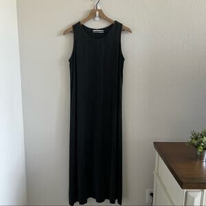 Cut Loose Black Fade Maxi Tank Dress Boho Lagenlook layering Casual Minimalist S